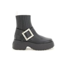 ROGER VIVIER 로저비비에 비브 앵클 부츨 부츠 (굽높이4.5CM) R68755