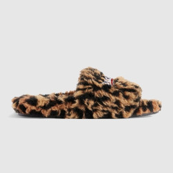 BALENCIAGA 발렌시아가 여성용 슬리퍼 페이크 퍼 로고 슬립온 654261