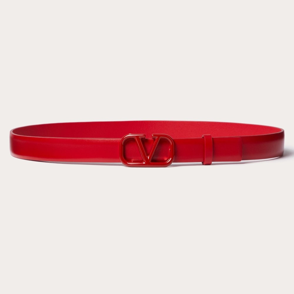 VALENTINO 발렌티노 브이로고 시그니처 유광 송아지 가죽 벨트 (20mm)