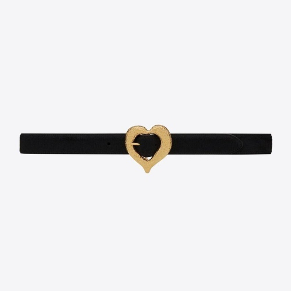 SAINT LAURENT 생로랑 포니 이펙트 가죽 하트 모양 벨트 650322 (30mm)