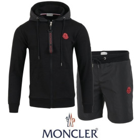 MONCLER 몽클레어 레드패치 후드집업 & 우븐 반바지 셋업