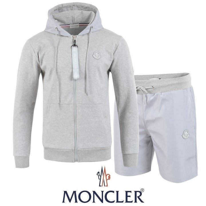 MONCLER 몽클레어 실버패치 후드집업 & 우븐 반바지 셋업