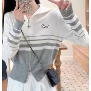 THOM BROWNE 톰브라운 헥터 하프배색 투웨이집업 니트 2COLOR