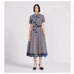 DIOR 디올 체크 원피스 벨트포함