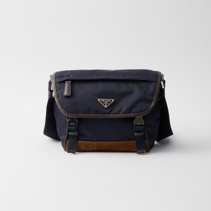 PRADA 프라다 미디엄 리나일론 가죽 숄더백 2VD066