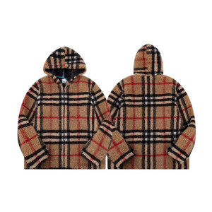 BURBERRY 버버리 체크 플리스 후드 자켓