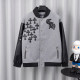 CHROME HEARTS 크롬하츠 멀티 크로스 레더 믹스 바시티 자켓
