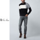 LOROPIANA 로로피아나 인타르시아 배색 라운드 니트 3COLOR