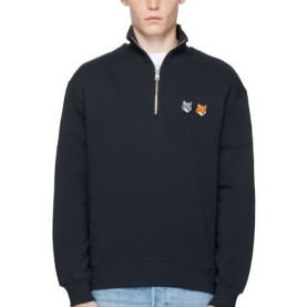 MAISON KITSUNE 메종키츠네 더블 폭스패치 하프 반 집업