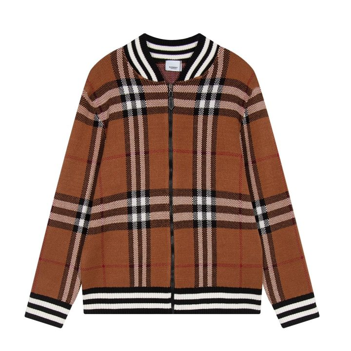 BURBERRY 버버리 체크 니트 집업 자켓