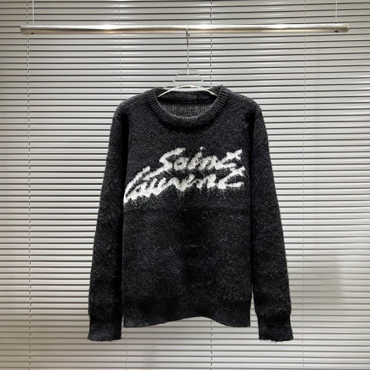 SAINT LAURENT 생로랑 로고 모헤어 니트