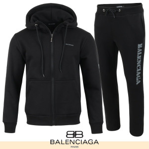 BALENCIAGA 발렌시아가 스텐실 빈티지 로고 후드 집업 셋업