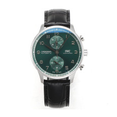 IWC 아이더블유씨 포르투기저 크로노그래프 그린 다이얼 레더 스트랩 40mm IW371615