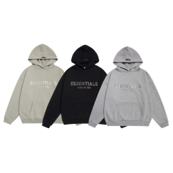FEAR OF GOD 피어오브갓 에센셜 609 프론트 로고 플리스 후드
