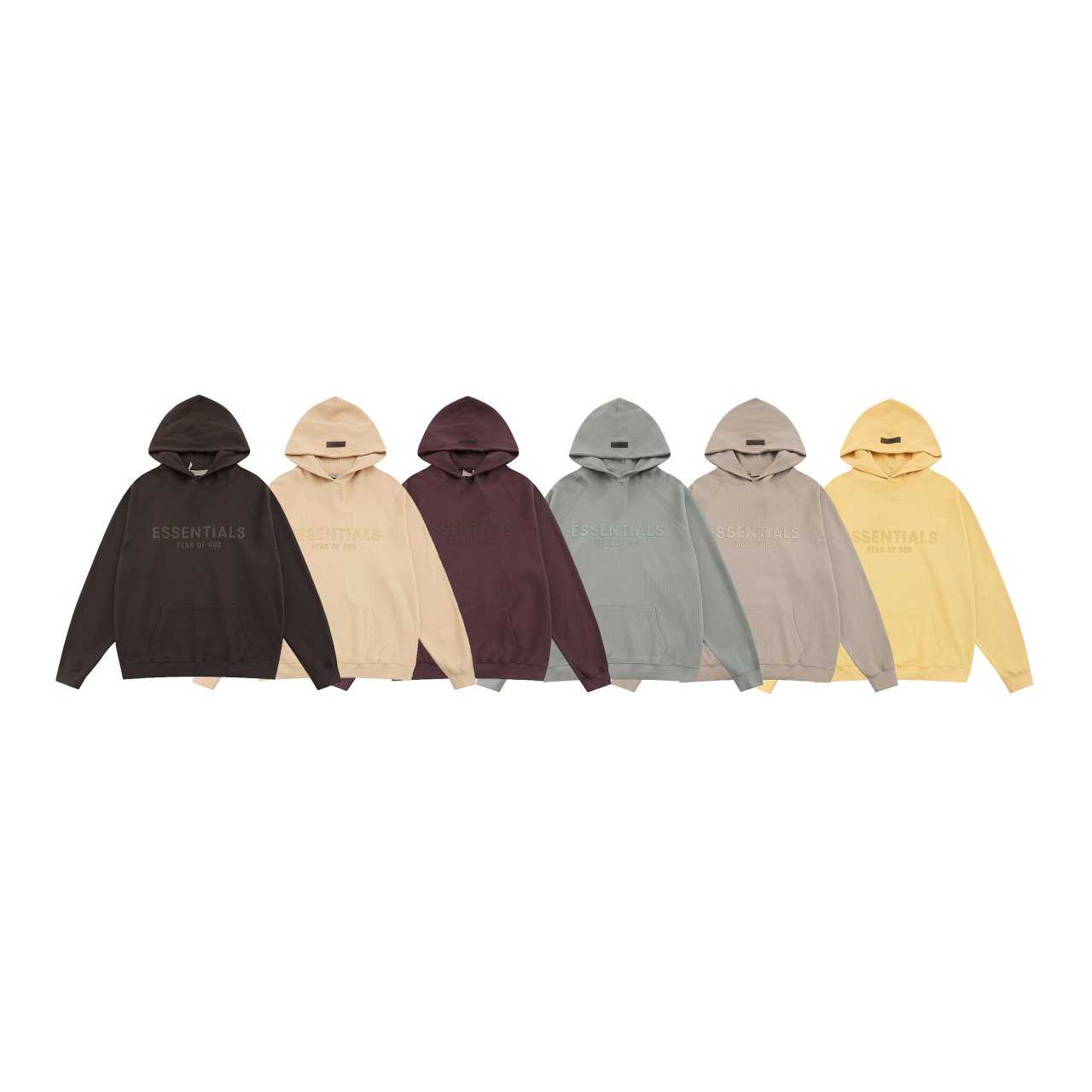 FEAR OF GOD 피어오브갓 에센셜 816 톤온톤 로고 와플 레글런 후드