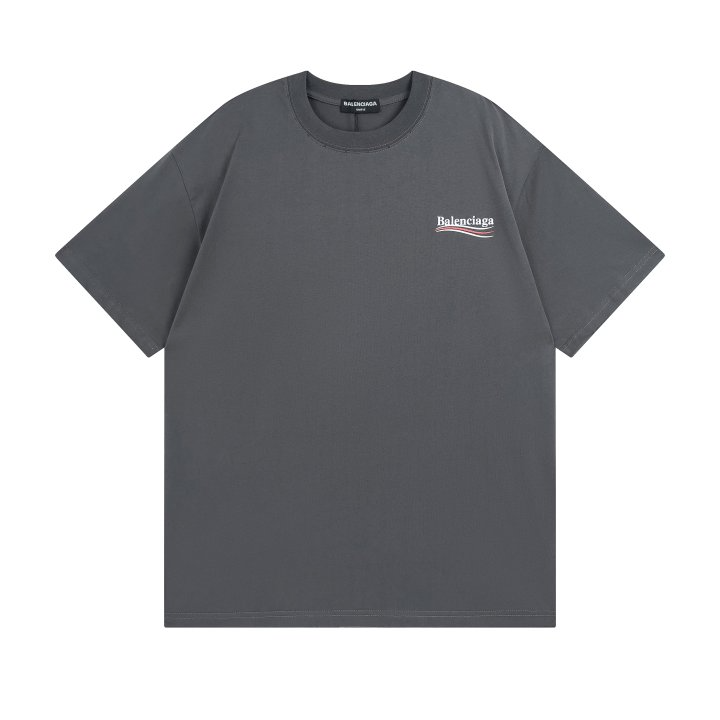 BALENCIAGA 발렌시아가 2336 크랙 웨이브 로고 구제 워싱 반팔
