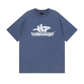 BALENCIAGA 발렌시아가 2381 레이어드 로고 워싱 반팔
