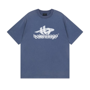 BALENCIAGA 발렌시아가 2381 레이어드 로고 워싱 반팔