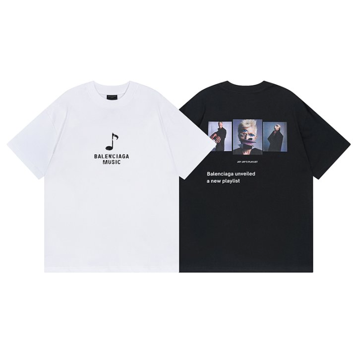 BALENCIAGA 발렌시아가 23102 뮤직 로고 반팔