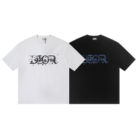 DIOR 디올 6445 그래피티 자수 로고 반팔