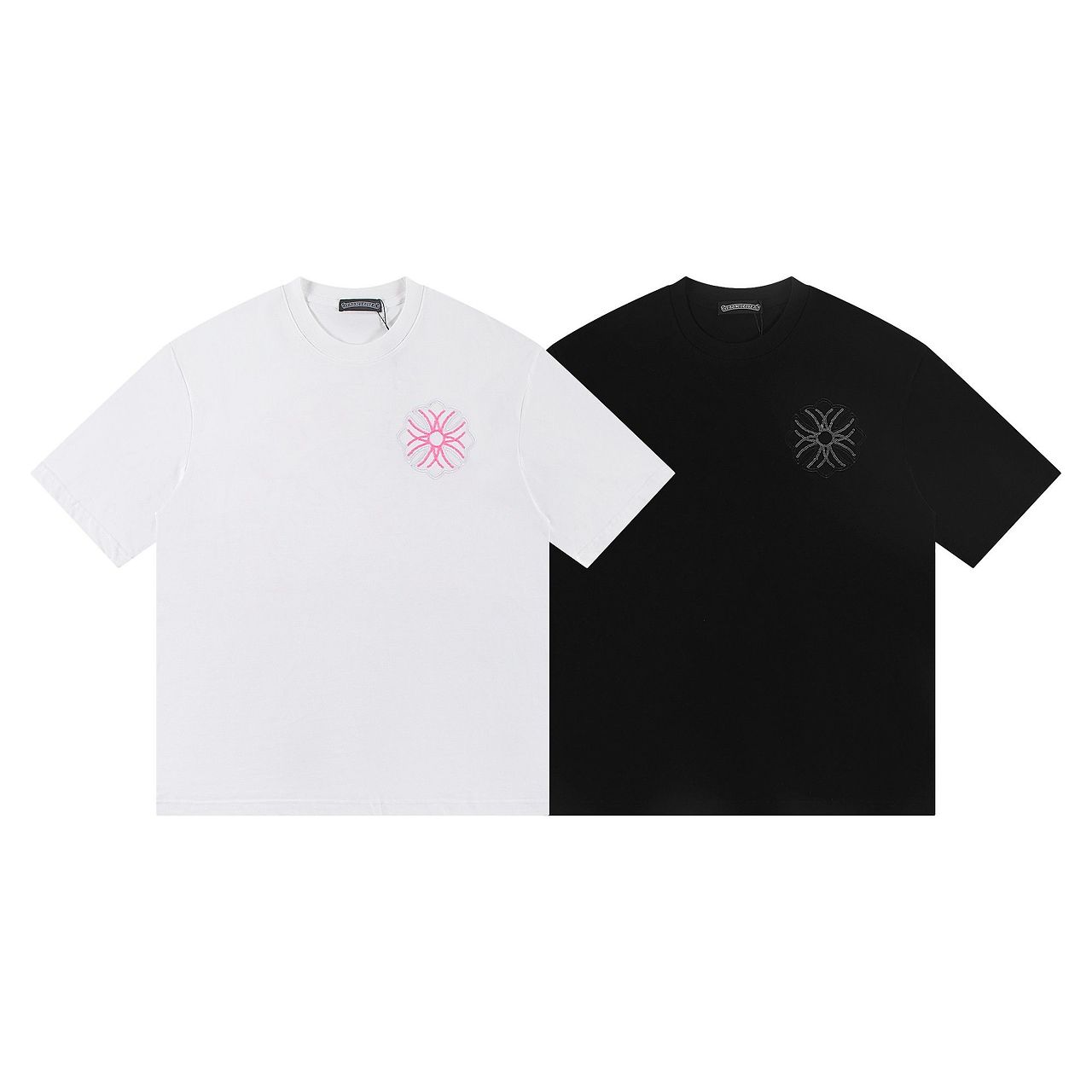 CHROME HEARTS 크롬하츠 6345 체인 홀스슈 플로랄 크로스 반팔