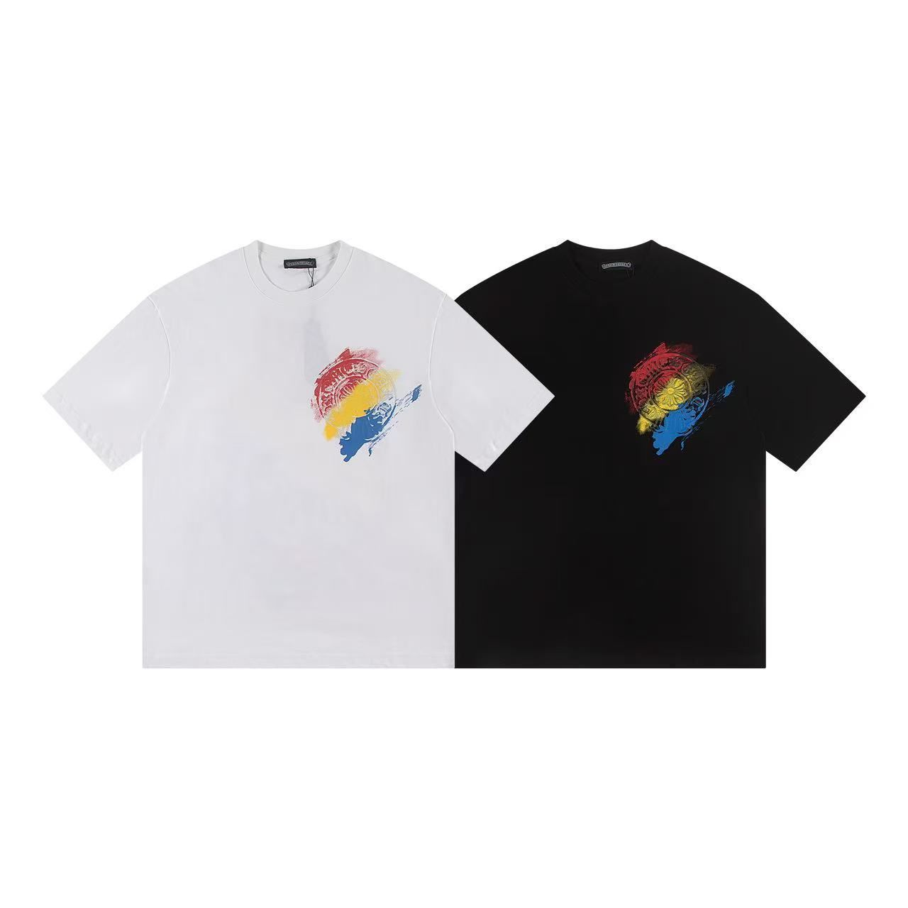 CHROME HEARTS 크롬하츠 6517 컬러 홀스슈 플로럴 크로스 반팔