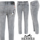HERMES 에르메스 H 마차 자수 슬림 일자진